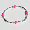 Inked & Sexy Handmade Neon Pink Glass Beaded Stretch Bracelet