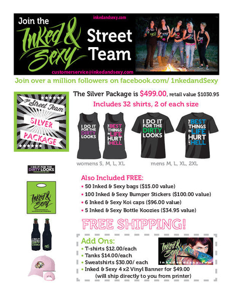 Street Team- "SILVER PACKAGE"- Shirts & Free Items