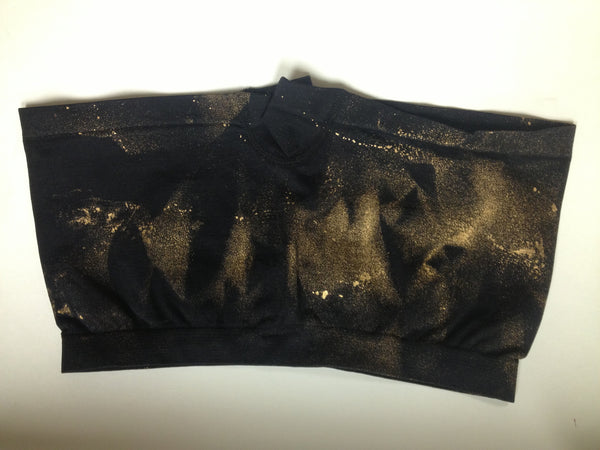 Hand-painted Bootie Shorts- Black & Gold