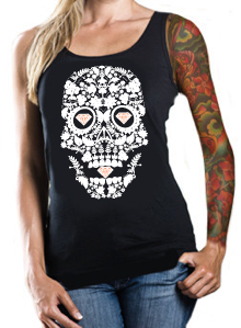 "Day of the Dead" Women's Tank in Coral