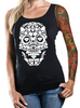 "Day of the Dead" Women's Tank in Mint Green