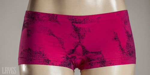 Hand-painted Bootie Shorts- Pink & Black